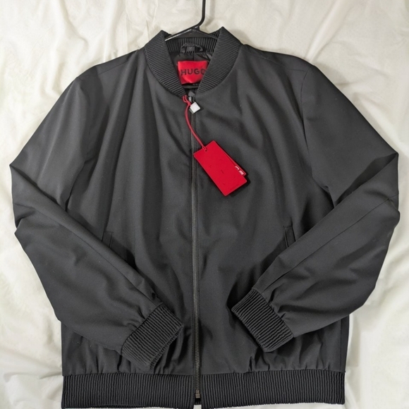 SALE! HUGO Boss Charcoal Bomber Jacket Mens US 36R